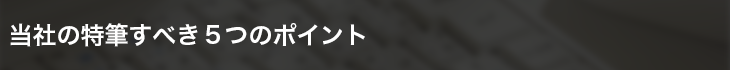 当社の特筆すべき５つのポイント